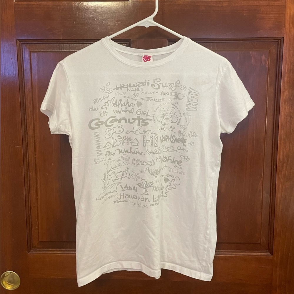 vintage y2k white hawaii tee